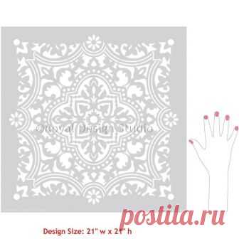 Large DIY Tile Stencils for Painting Walls and Floors | Royal Design Studio Stencils