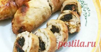 Рулет из куриного филе с черносливом | Вкусный день