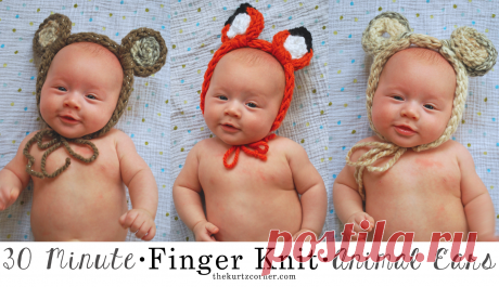 Угол Курца: Фингер Вязание - Уши животных в 30 минут!