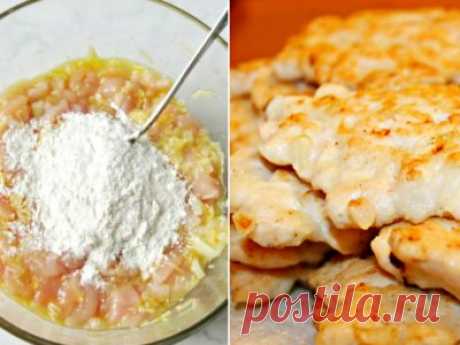 Рубленые шницели из курицы с сыром