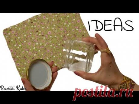 СТЕКЛЯННАЯ БАНКА И МАЛЕНЬКАЯ ТКАНЬ | КРАСИВАЯ ИДЕЯ | Сделай сам
