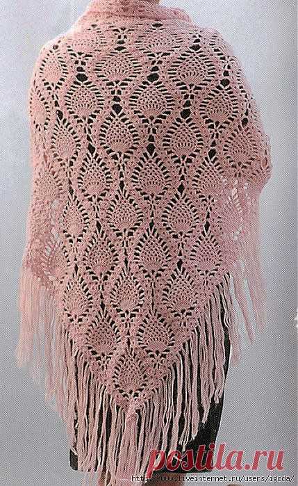 Треугольная Ананасовая ШАЛЬ.