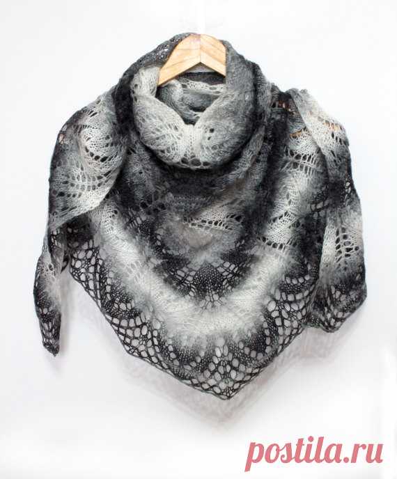 Knitted scarf shawl,knit shawl,wraps shawls,black-white shawl, knitted scarf, shawl of wool, knit scarf-shawl, delicate shawl, crochet shawl Knitted scarf - shawl yarn composition 10 % mohair, 10% wool, 80 % acrylic . Size: 180*76 sm (70,8*30 in.) The shawl is ready to be sent. Colors may vary due to your monitor settings. Shawl - a very fashionable accessory , it can be worn in summer and winter . It suits and business suits