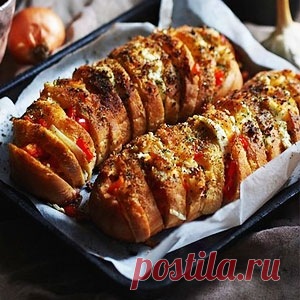 Багет с овощами и сыром