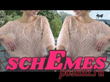 Роскошная летняя кофта, СХЕМЫ, вязание спицами. Luxurious summer sweater, PATTERNS, knitting.