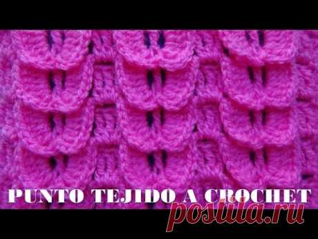 Punto Mariposa a crochet o ganchillo paso a paso para gorros y bufandas