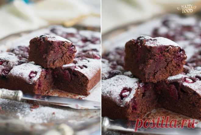 HAPPYFOOD - Шоколадное брауни с вишней/ Chocolate cherry brownies