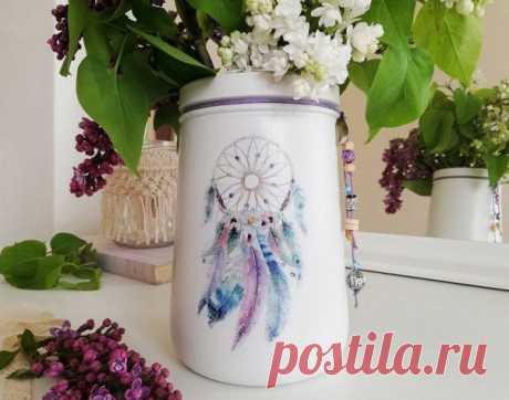 Декупаж стеклянной банки