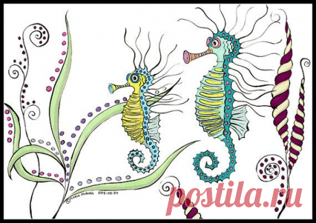 Seahorse illustration Illustration от MMoborgPhotography на Etsy