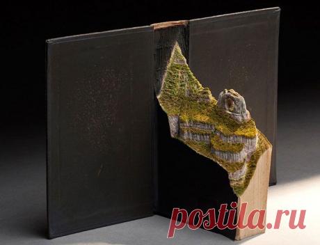 Книжный карвинг: трёхмерные скульптуры, вырезанные из книг