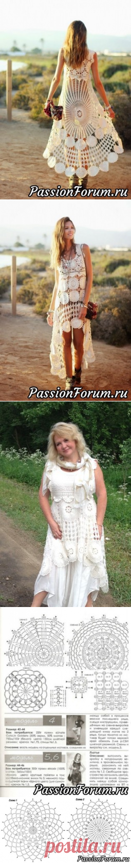 Белый павлин от Miss June - платье крючком