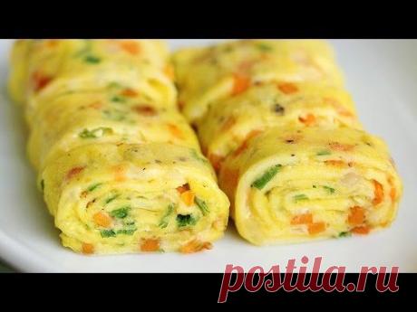 ОМЛЕТ С ОВОЩАМИ РУЛЕТИКОМ.