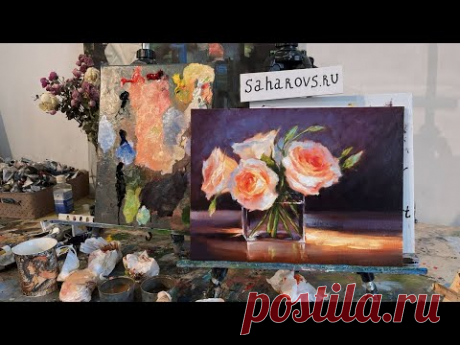 Новинка! Вебинар &quot;Персиковые розы&quot; от Полины Сахаровой. Купить урок всего за 500р - на Saharovs.ru