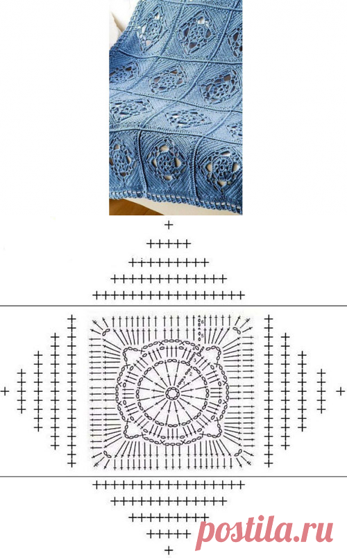 Интересный мотив для пледа. Схема