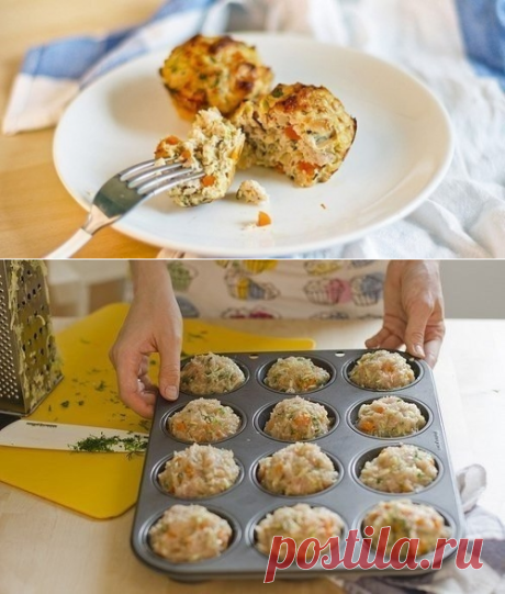 Как приготовить овощные маффины с курицей  - рецепт, ингридиенты и фотографии