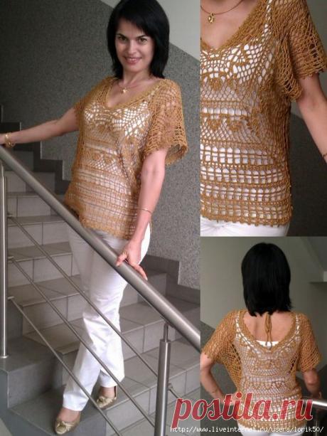 Ажурная туника крючком рисунком на основе квадрата. Схемы. / Обсуждение на LiveInternet - Российский Сервис Онлайн-Дневников