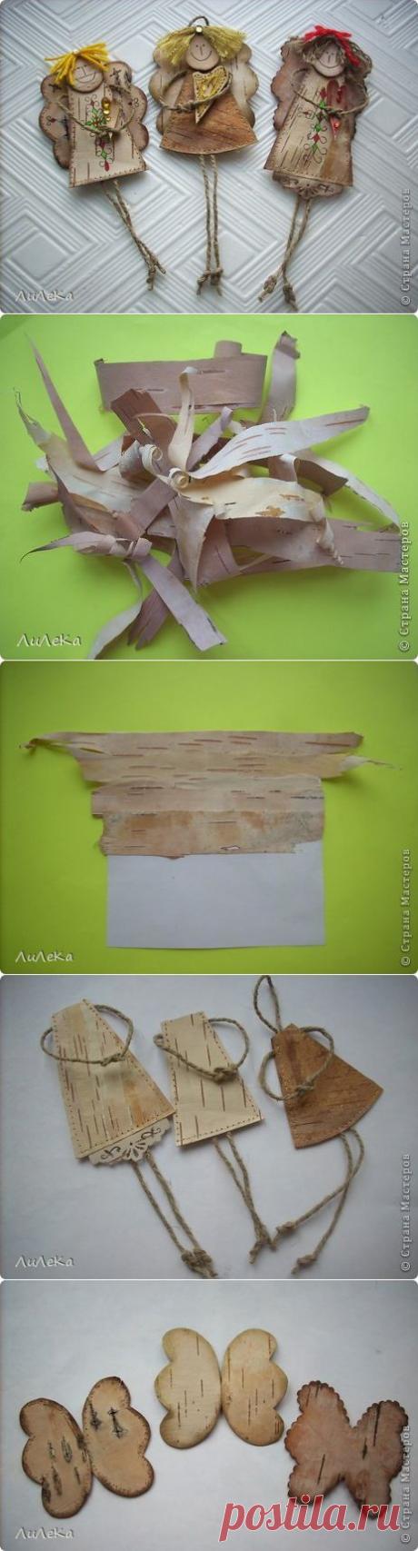 Подвески Ангелы из бересты. Мастер-класс