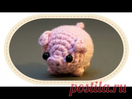 Вязаная свинка амигуруми. Crochet amigurumi pig.