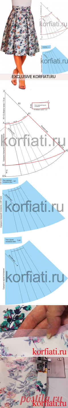 Выкройка юбки с асимметричным подолом от А. Корфиати