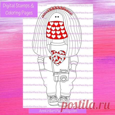 Doll Girl Coloring Pattern Baby Doll in Face Mask Digital | Etsy