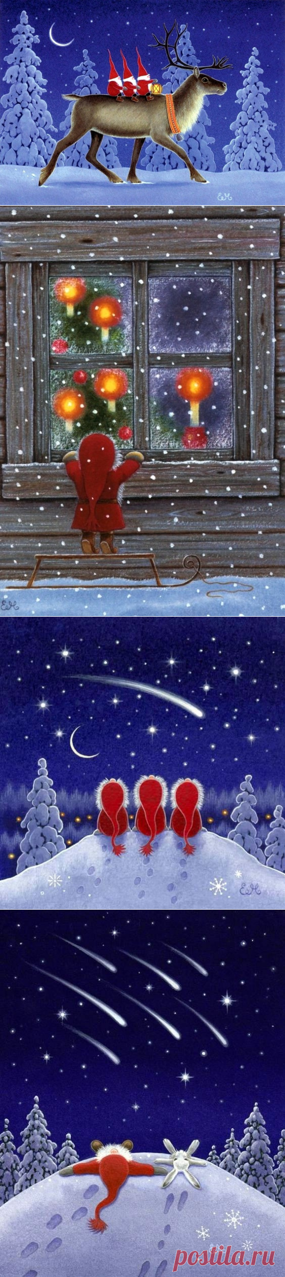 Новогодние иллюстрации Eva Melhuish.