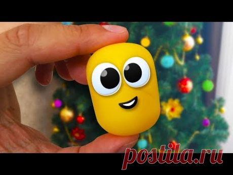 Живая Капсула - 100 Сюрпризов. НОВОГОДНИЙ обзор КАПСУЛЫ с игрушками Лунтик, фигурками Фиксики и др.