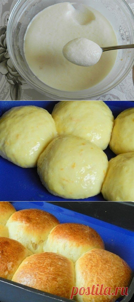 БУЛОЧКИ ТВОРОЖНЫЕ !!!  **Опара: в теп/молоко 70мл, дрожжи 1ч/л, мука и сахар по 2ч/л -в тепл/место на 30мин. *Слив/масло 60г, сахар 120г, яйцо 2шт -взбей; творог 180г -протер/сито, цитр/цедра, соль 1щ -смешай. *Опара подойдет -её в твор/массу, мешай; прос/мука 360г, мешай -тесто в комок. *На стол -вымеси до мягкого, накрой -стоит 1ч. *Формируй булочки. На противень, под полотенце -на  20мин. Подойдут, смажь взбит/желтком. *В духовку на 30мин, до румяности. *Нереально мягкие!