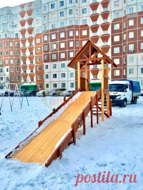 Зимние деревянные горки с доставкой в город Владимир купить на сайте огниво-спорт.ру