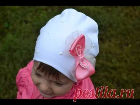 Шапочка с бантом / Легко и быстро / Hat with bow / easy and fast