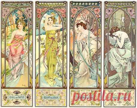 Альфонс Муха
"Часы дня".