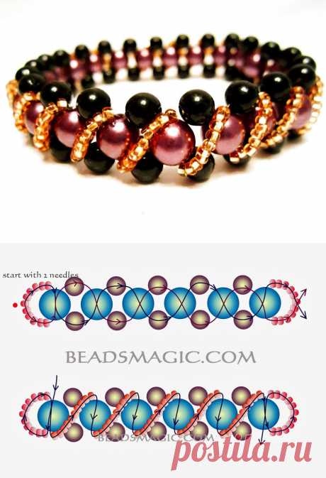 Free pattern for beaded bracelet Pamela | Beads Magic