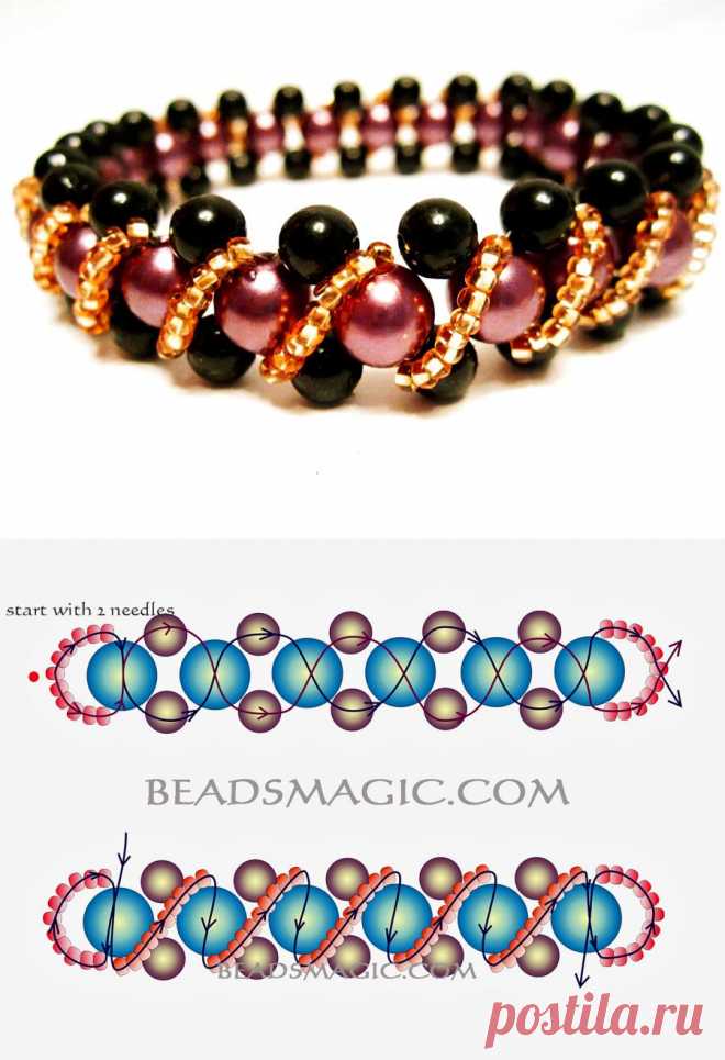 Free pattern for beaded bracelet Pamela | Beads Magic