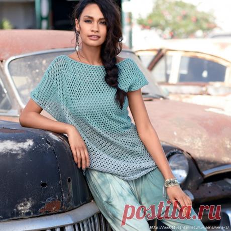 Свободный джемпер в сеточку