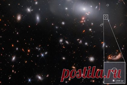 Телескоп Уэбба обнаружил крошечную галактику с интенсивным звездообразованием. Группа ученых под руководством астрономов из Миннесотского университета городов-побратимов обнаружила уникальную крошечную галактику, в которой происходит интенсивное образование новых звезд. Она существовала в ранней Вселенной, всего через 500 миллионов лет после Большого взрыва.