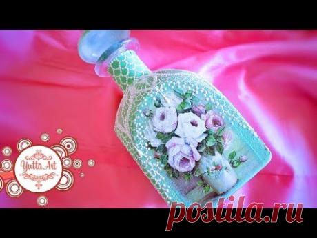 Декор бутылки / Как декорировать / Чем декорировать - YouTube