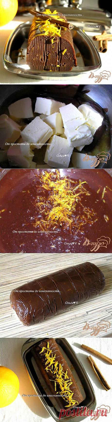 Шоколадное масло с корицей и апельсиновой цедрой.