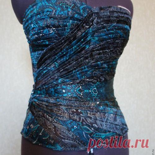 Декорирование лифа веерными складками