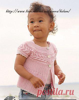 Детский жакет с круглой кокеткой из Drops!.