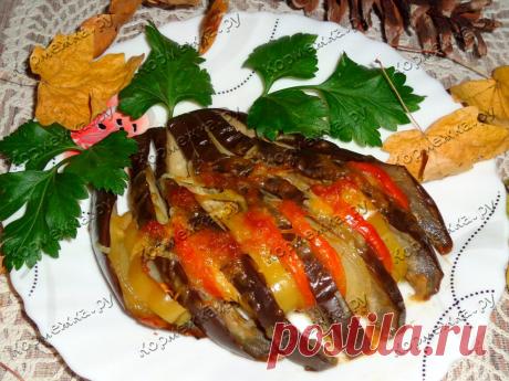 Баклажаны веером, запеченные в духовке - Кормежка.ру