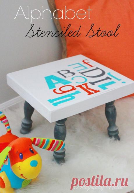 Delightfully Noted: Alphabet Stenciled Stool