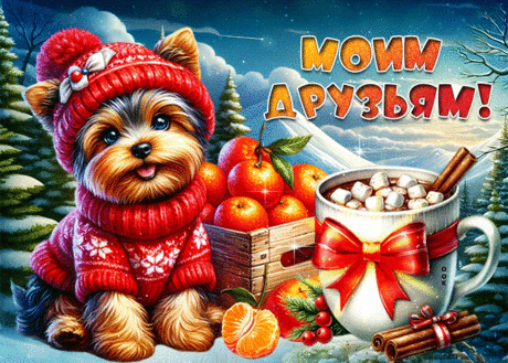 Содержательная гиф-открытка, моим друзьям