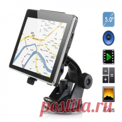 AW-504 5 "TFT сенсорный экран WinCE6 GPS-навигатор с Российской Карта, FM, 4G TF Card (черный)