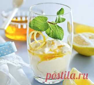 Густой йогурт с лимонным медом, десерт. Пошаговый рецепт с фото на Gastronom.ru