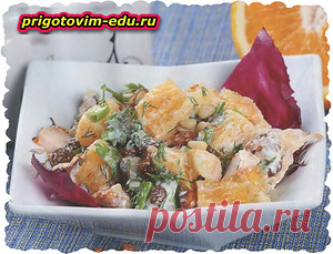 Салат с копченой курицей и орехами — Кулинарные рецепты
