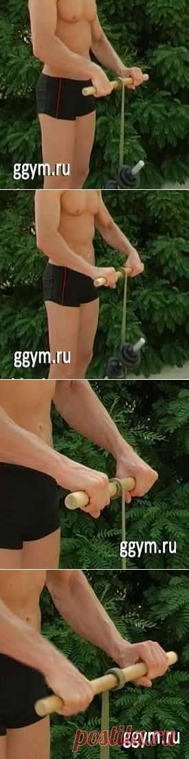 Тренировка предплечий с роллером