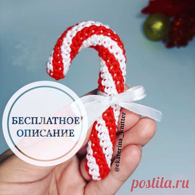 PDF Конфета-леденец "Новогодняя" крючком. FREE crochet pattern; Аmigurumi toy patterns. Амигуруми схемы и описания на русском. Вязаные игрушки и поделки своими руками #amimore - конфета, леденец, конфетка, Новый год, Рождество, ёлочное крашение, украшение на ёлку.