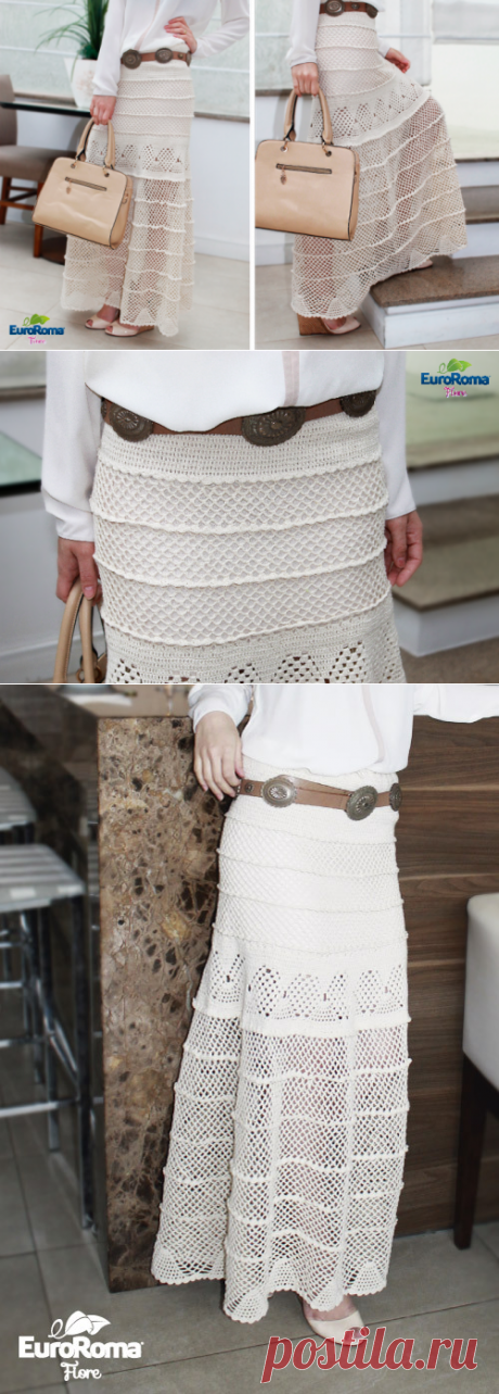 Длинная юбка крючком