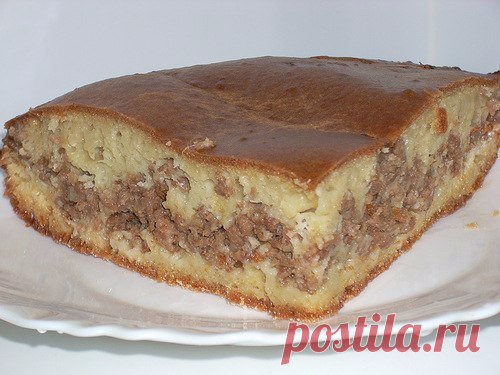 Заливной пирог с фаршем. .