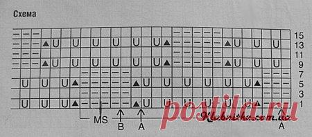 Узор спицами "Вазочка с цветами"( очень красивый)