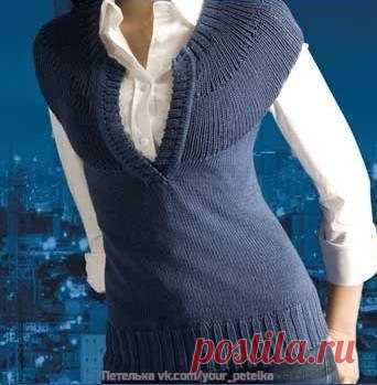 Жилет с круглой кокеткой.

Размер: 40
Вам потребуется:
300 г пряжи 50% акрила, 50% вискозы темно-синего цвета (№ 567); спицы № 4.
Показать полностью…